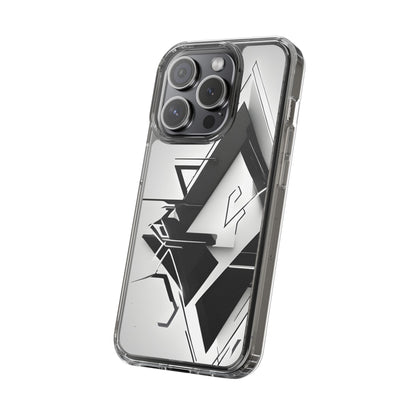 Clear Phone Case with Abstract Edgy Design Print