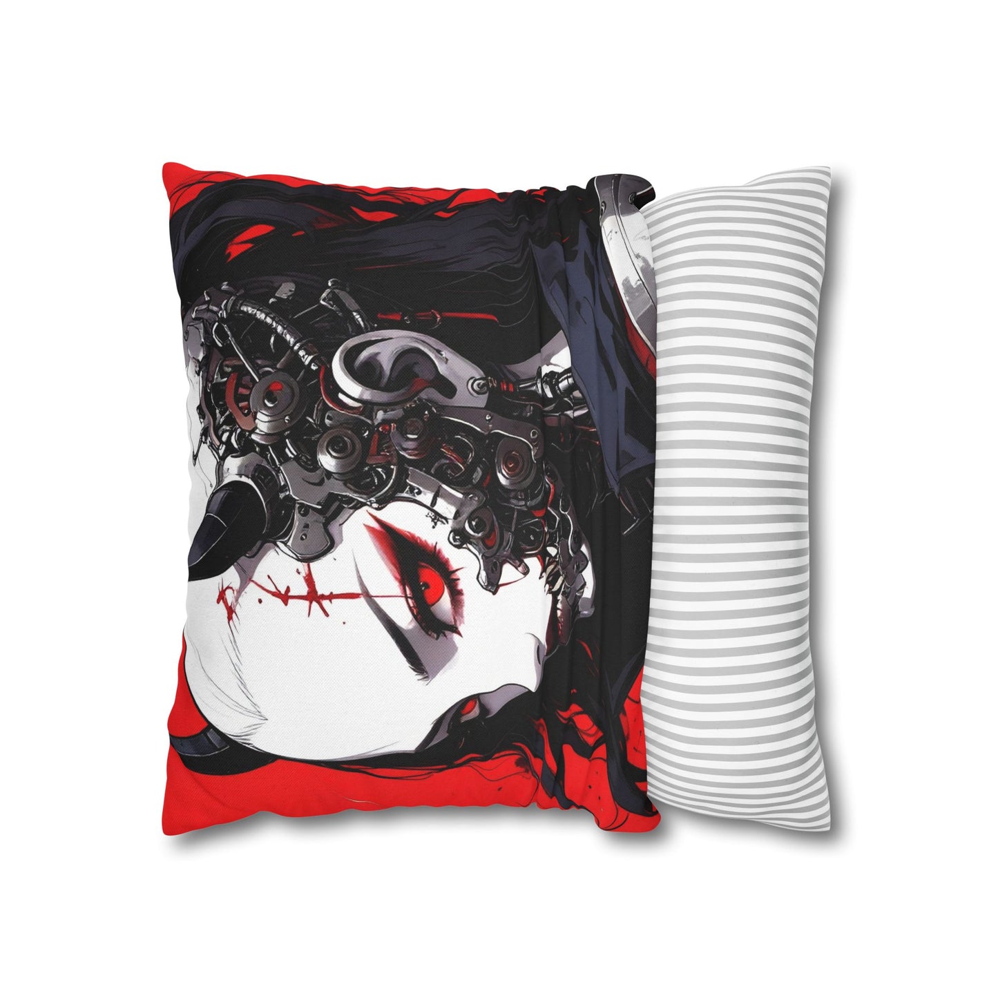 Futuristic Anime Style Pillowcase, Cyberpunk Decor, Gift for Anime Lovers, Home Accessories, Housewarming Present, Cozy Bedroom