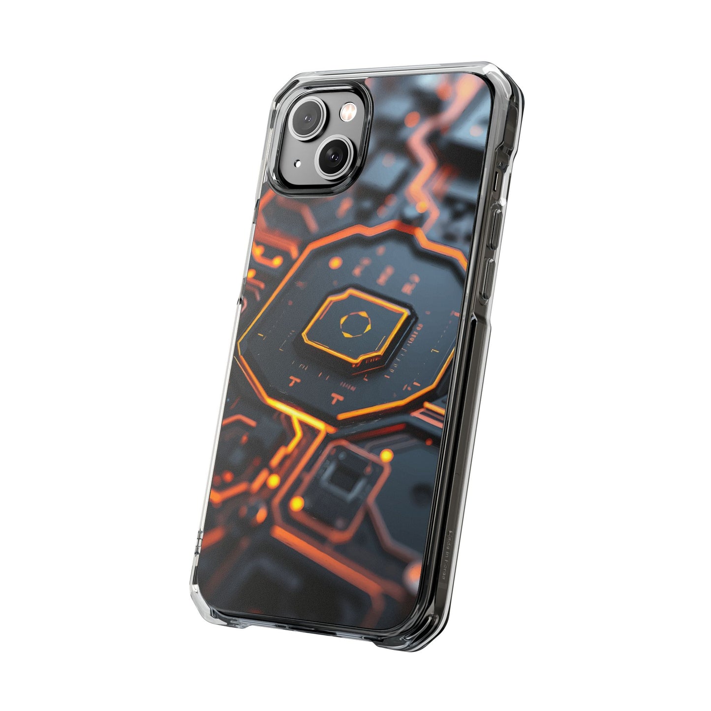 Futuristic Magnetic Phone Case, Clear Impact Case, Stylish Tech Accessory, Gifts for Tech Enthusiasts, Unique Phone Cover