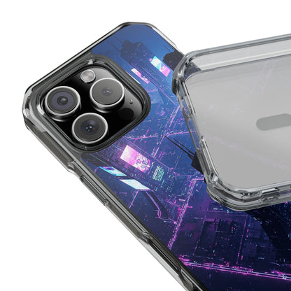 Futuristic Cityscape Phone Case, Customizable Clear Impact Case, Gift for Tech Lovers, Unique Phone Accessory, Aesthetic Cell Phone Cover