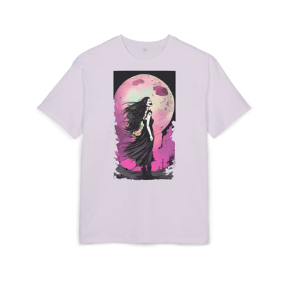 Unisex Heavy Oversize Tee with Moonlit Design, Graphic Tee for Night Lovers, Alternative Fashion, Halloween Shirt, Gift for Her