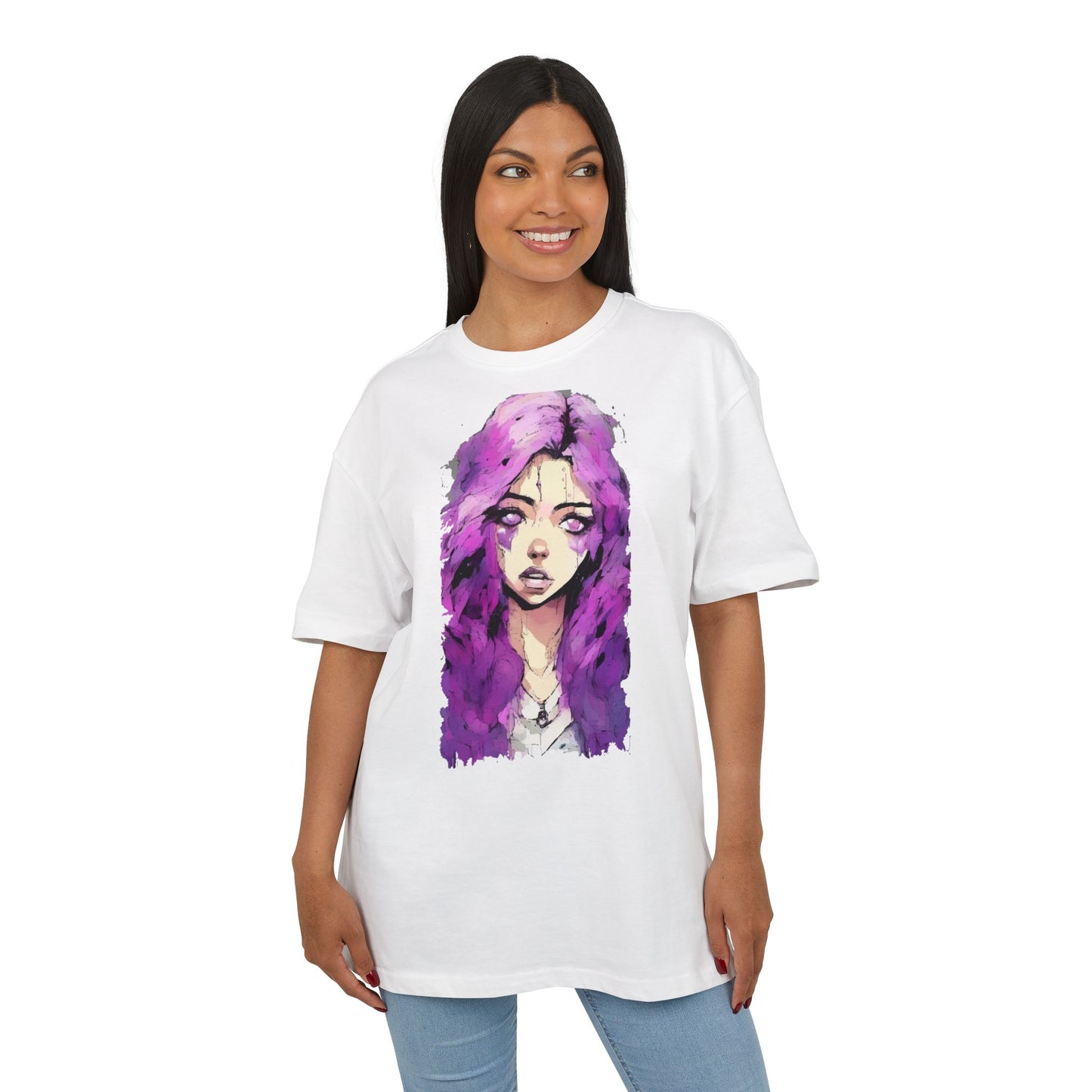 Artistic Oversize Tee - Stylish Women’s Graphic Tee, Casual Streetwear Top, Gift for Her, Unique Art Apparel, Trendy Everyday Wear