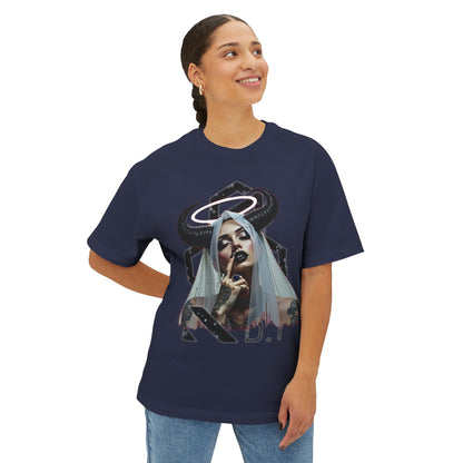 Edgy Graphic Tee, Unisex Oversized Boxy Tee, Alternative Fashion Shirt, Unique Apparel, Statement Top, Gift for Her