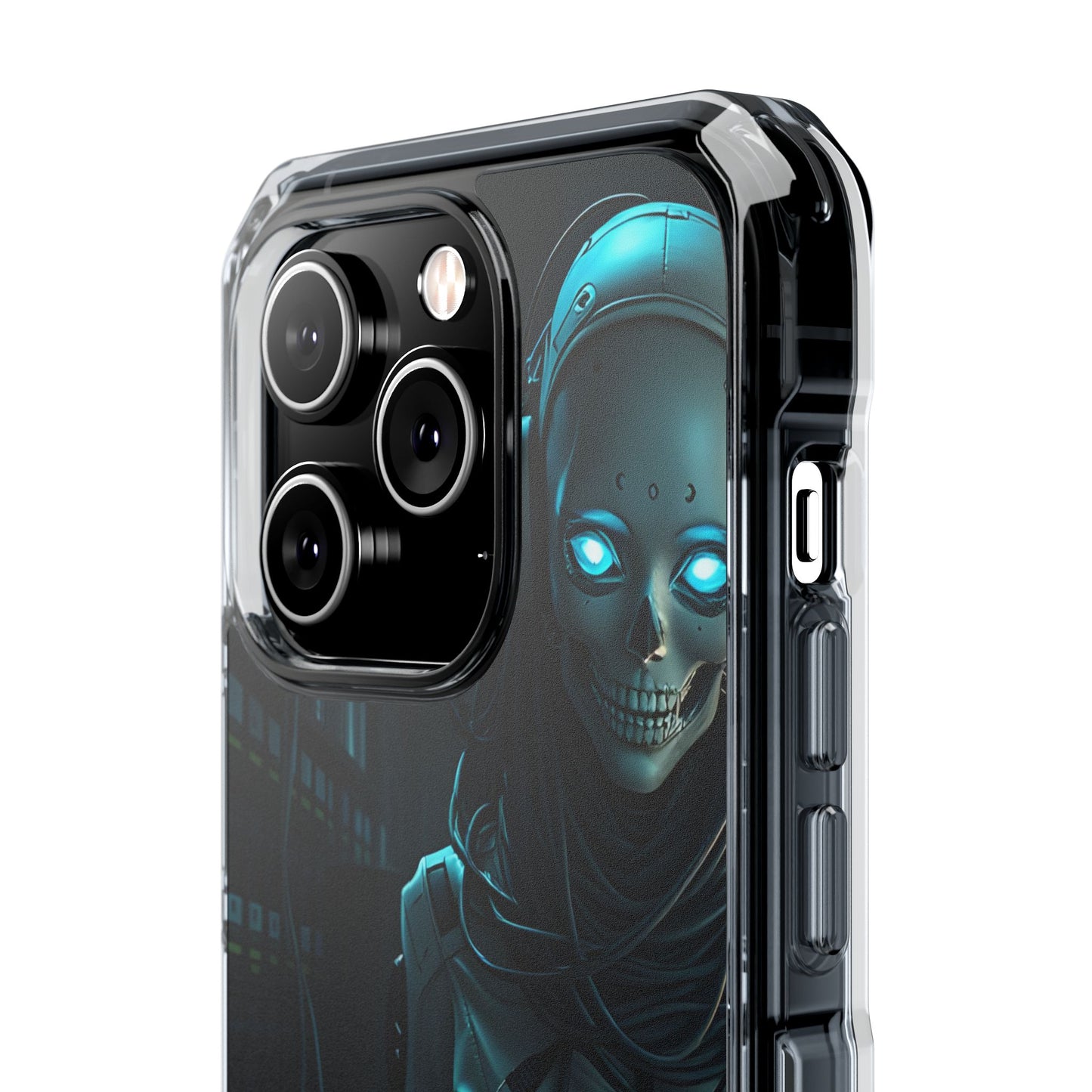Futuristic Robot Phone Case, Magnetic Clear Impact Case, Unique Gift for Tech Lovers, Protective Smartphone Accessory, Cyberpunk Style
