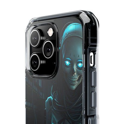 Futuristic Robot Phone Case, Magnetic Clear Impact Case, Unique Gift for Tech Lovers, Protective Smartphone Accessory, Cyberpunk Style