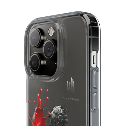 Dystopian Art Clear Phone Case - Futuristic Style with Bold Design