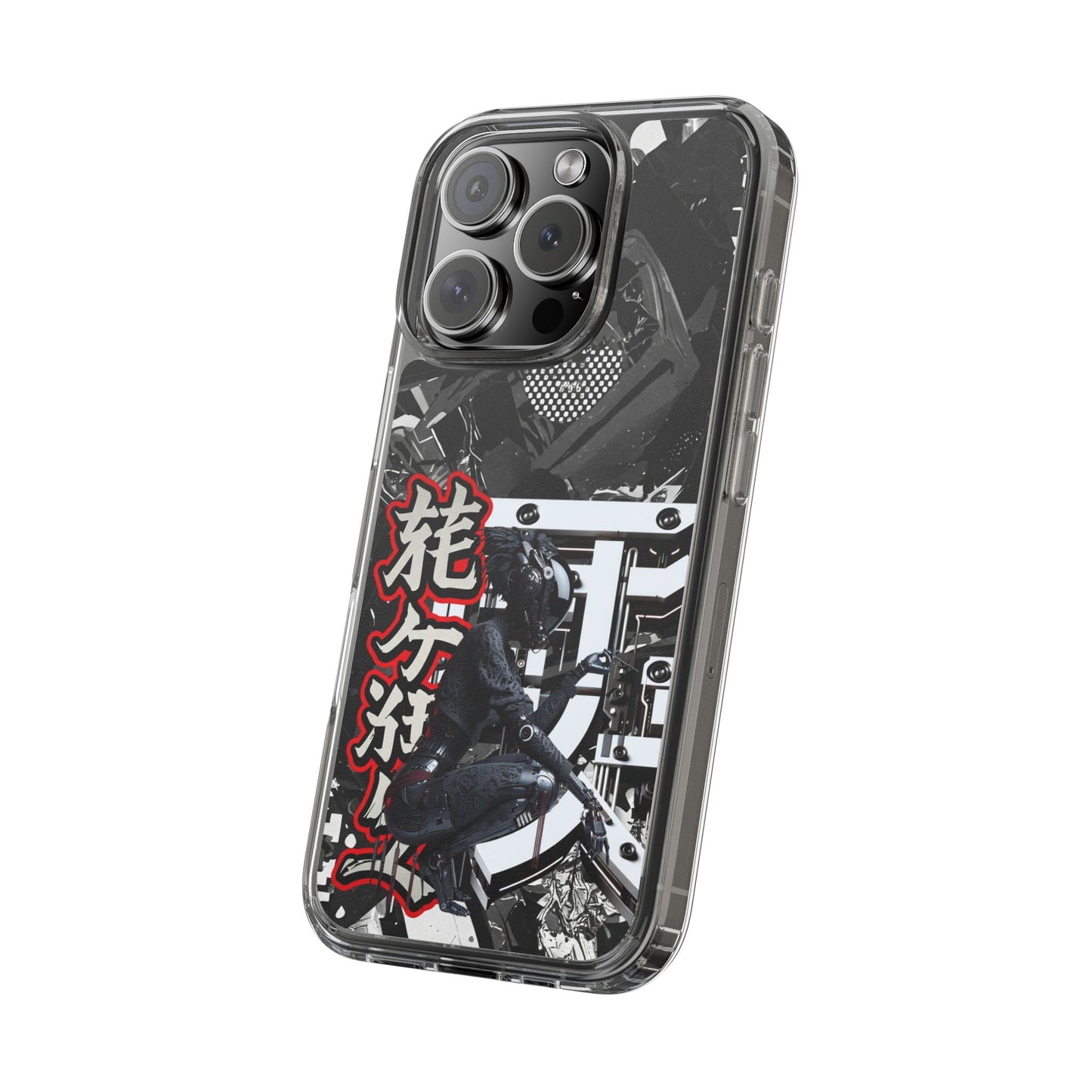 Clear Phone Case with Stylish Graphic Design for Tech Enthusiasts