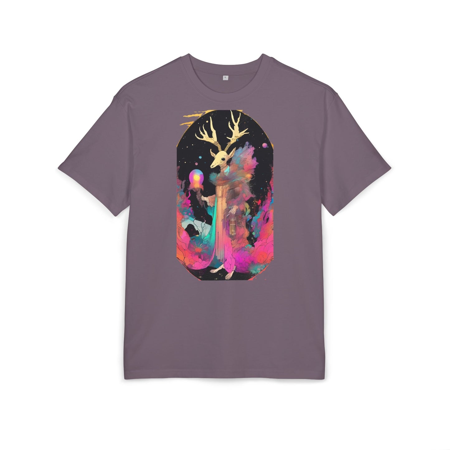 Cosmic Stag Unisex Oversize Tee | Bohemian Vibe T-Shirt, Fantasy Apparel, Unique Gift, Art-Inspired Fashion, Summer Style