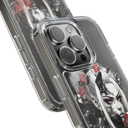 Artistic Clear Phone Case with Floral Design