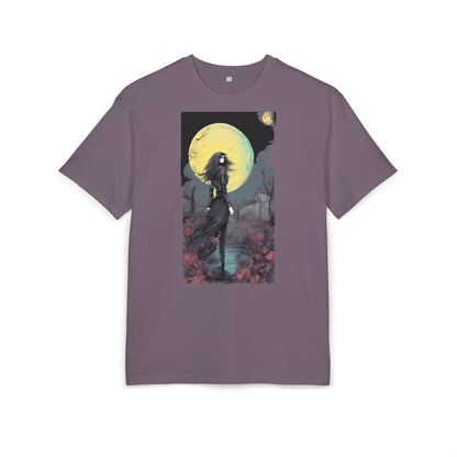 Moonlit Witch Oversize Tee, Cozy Casual Wear, Halloween Outfit, Gothic Style, Gift for Her, Everyday Fashion