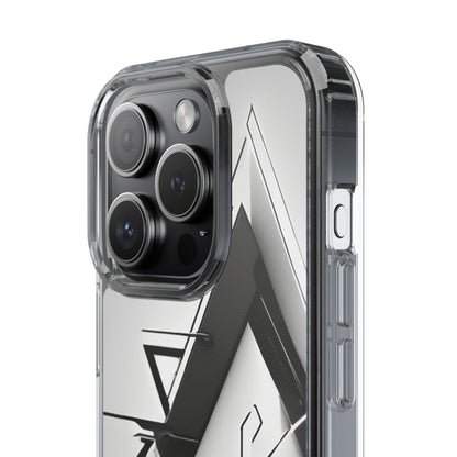 Clear Phone Case with Abstract Edgy Design Print