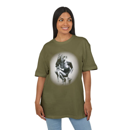 Stylish Unisex Heavy Oversize Tee with Artistic Graphic - Horror Design