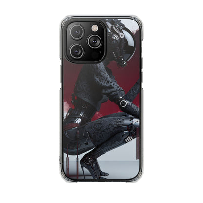 Cyber Design Magnetic Phone Case, Clear Mobile Cover, Gothic Style, Halloween Gift, Celestial Protection Accessory
