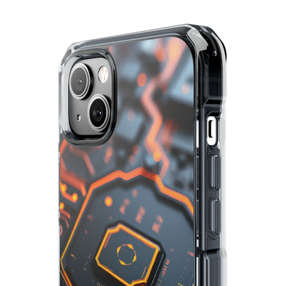 Futuristic Magnetic Phone Case, Clear Impact Case, Stylish Tech Accessory, Gifts for Tech Enthusiasts, Unique Phone Cover