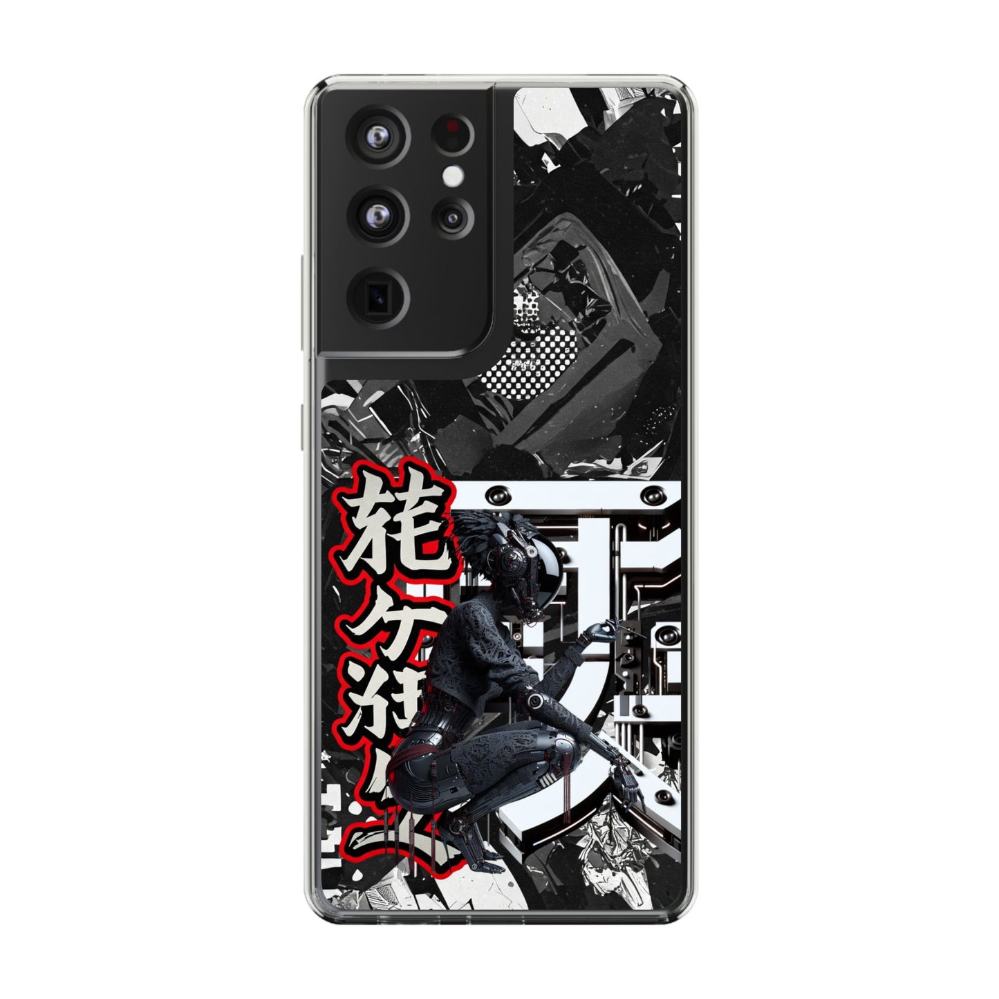 Clear Phone Case with Stylish Graphic Design for Tech Enthusiasts