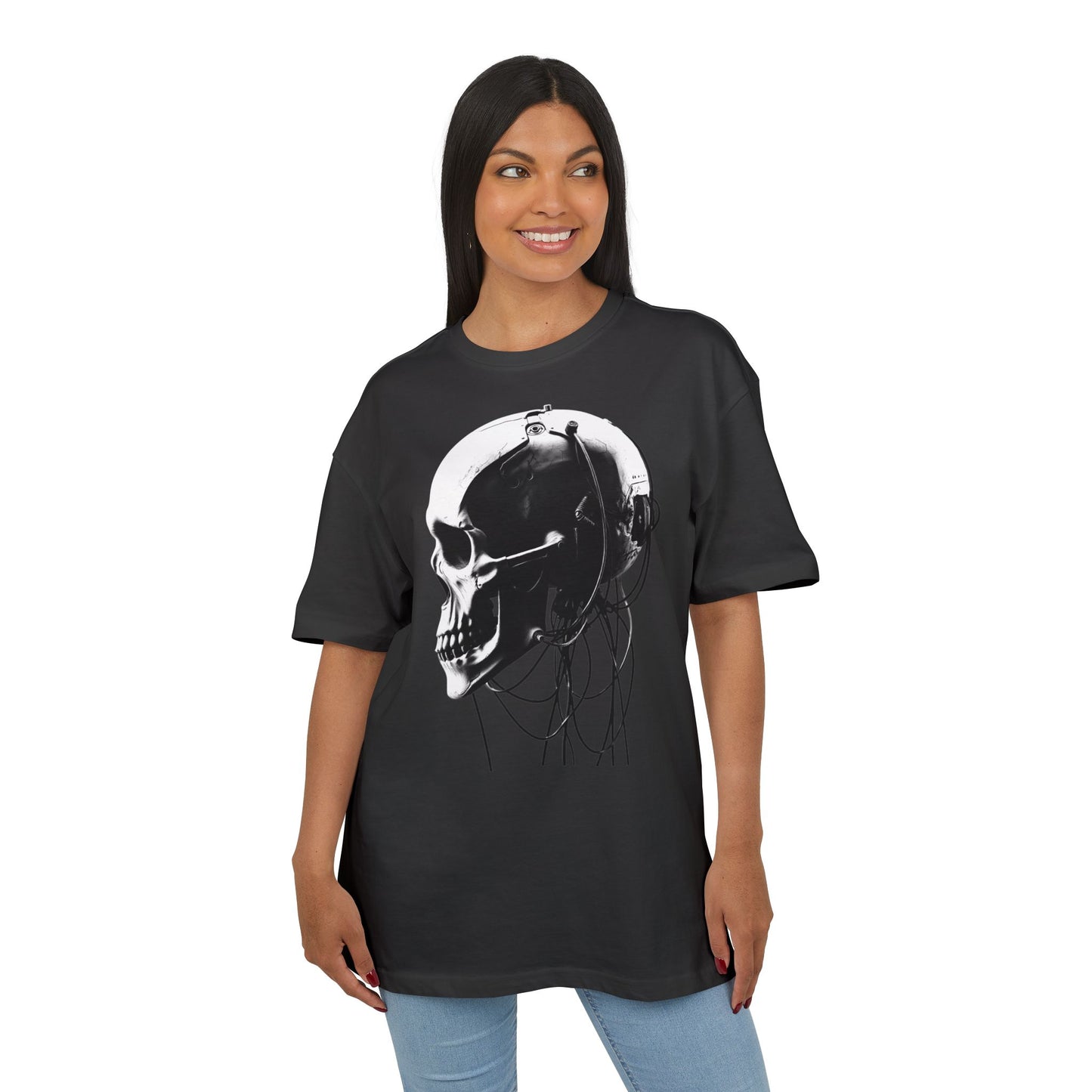 Unisex Skull Graphic Oversize Tee - Bold, Edgy Style for Casual Wear