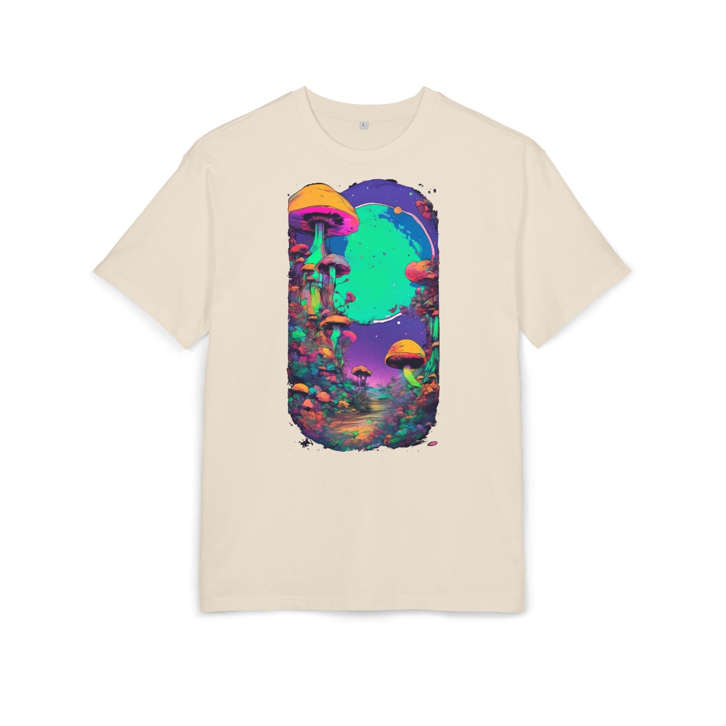 Psychedelic Mushroom Oversize Tee, Unisex Heavyweight Shirt, Bohemian Fashion, Festival Wear, Nature Lover Gift