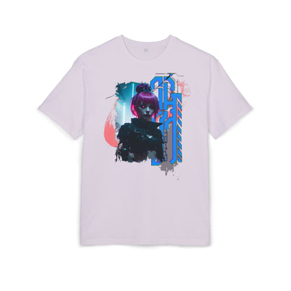 Cyberpunk Aesthetic Unisex Heavy Tee, Streetwear Style Shirt for Teens, Graphic Tee for Gaming, Cozy Casual Wear, Gift for Sci-Fi Lovers
