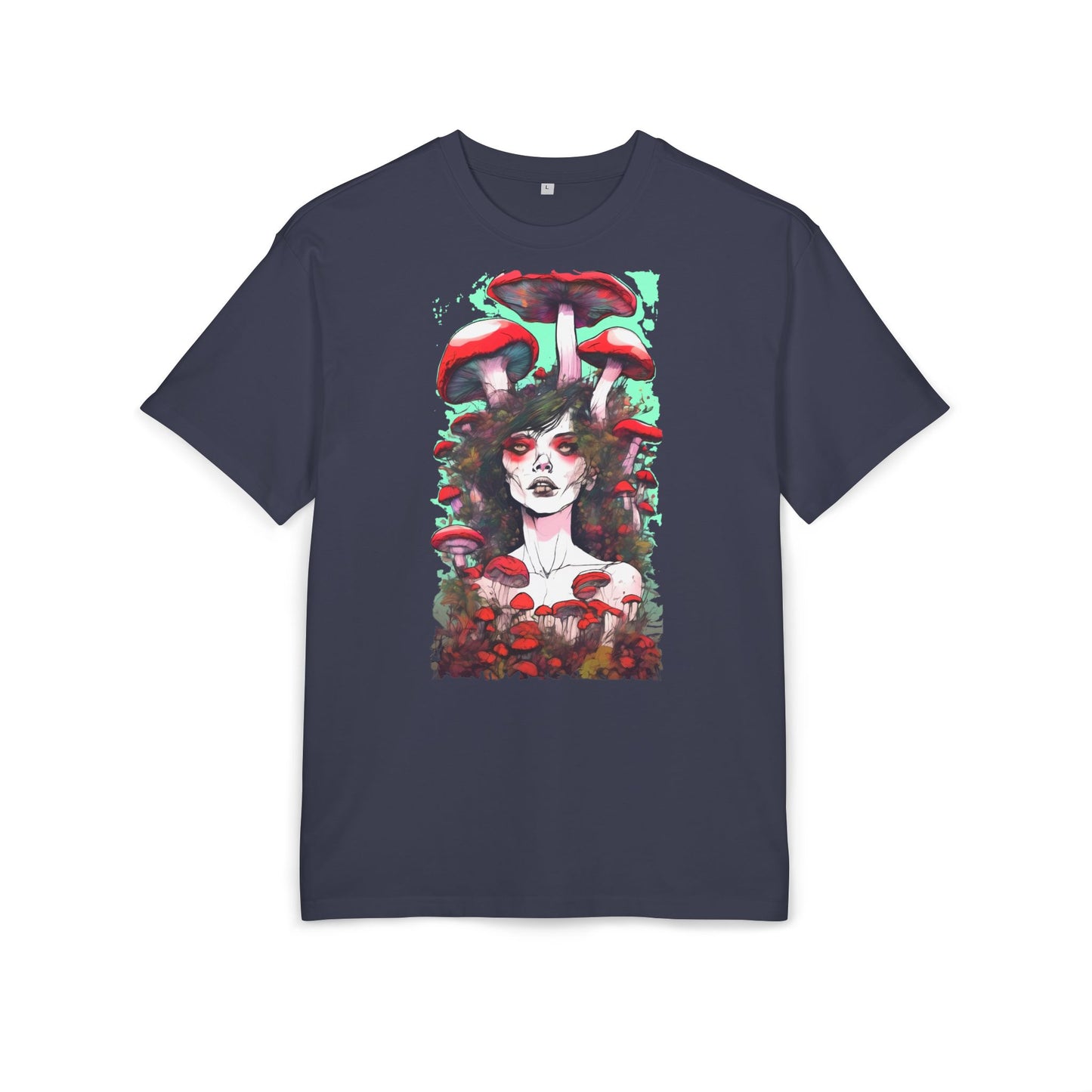 Mystical Mushroom Art Oversize Tee | Unisex Heavy Tee, Boho Style Shirt, Nature Lover Gift, Festival Wear, Graphic Tee, Eco-Friendly Fashion