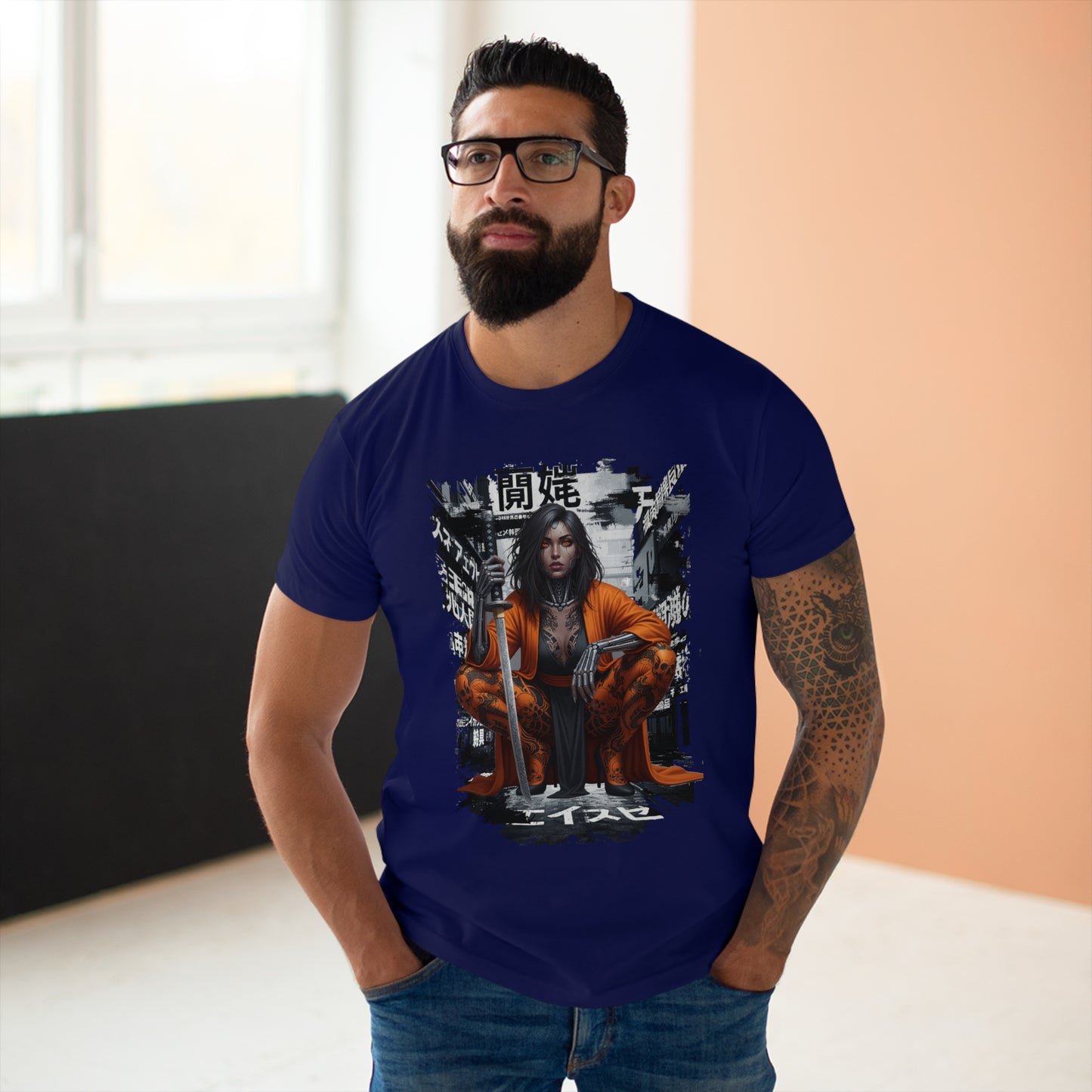 Urban Samurai Unisex T-shirt, Graphic Tee for Anime Fans, Streetwear Fashion, Unique Gift for Birthdays, Casual Wear