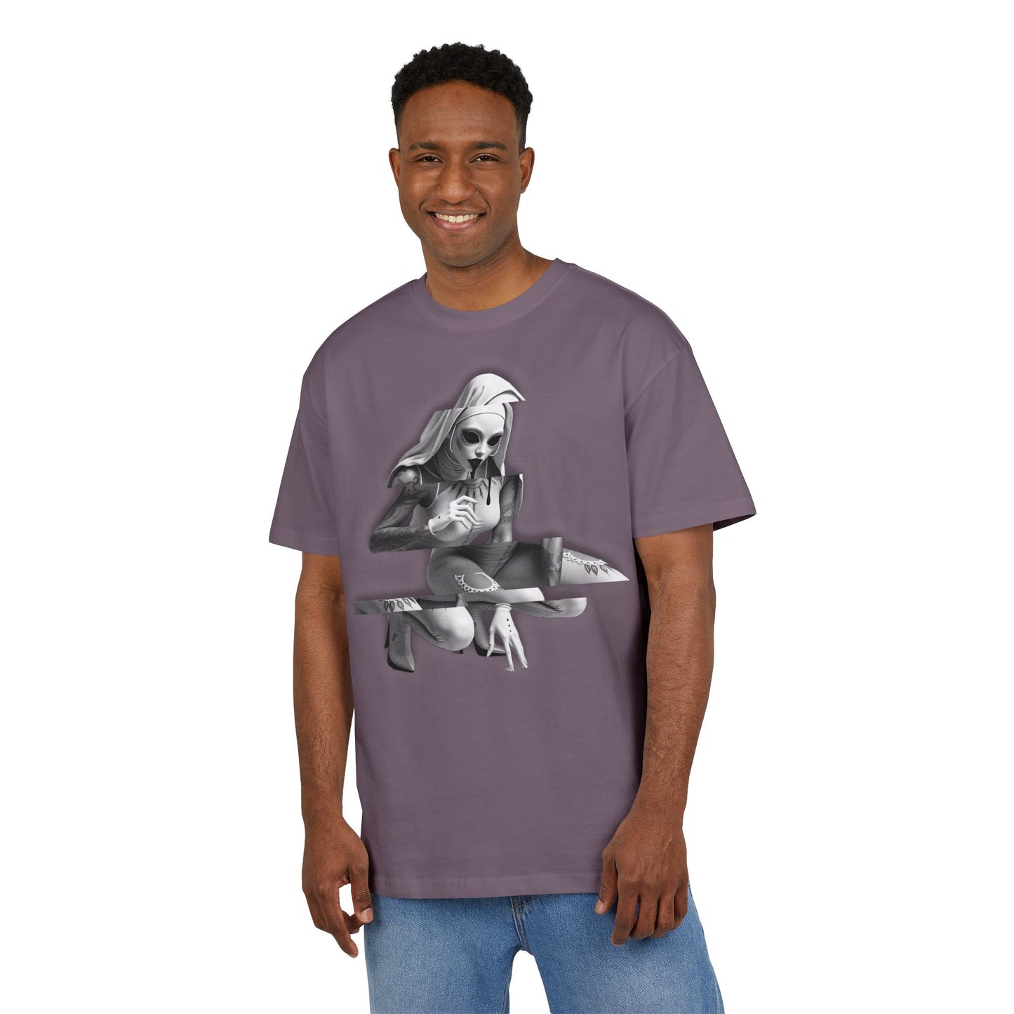 Unisex Heavy Oversize Tee with Horror Design