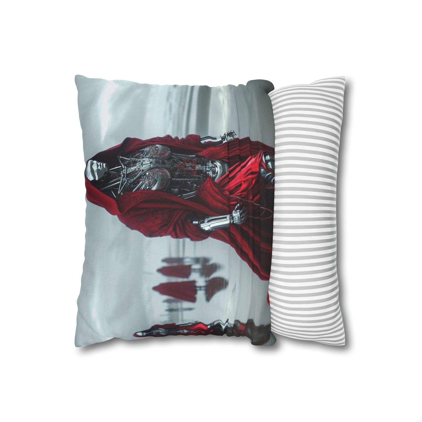 Futuristic Robot Art Pillowcase, Decorative Cushion Cover, Modern Home Decor, Gift for Sci-Fi Lovers, Unique Throw Pillow