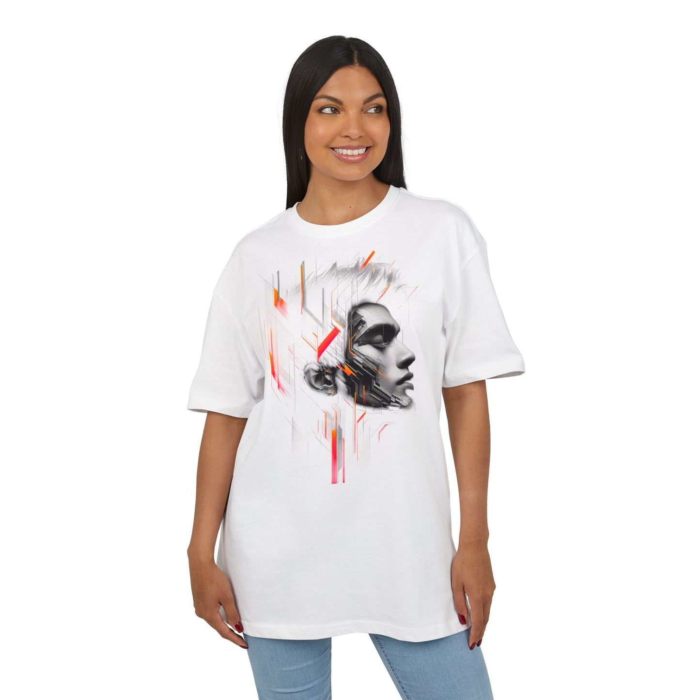 Artistic Oversize Tee - Modern Abstract Design
