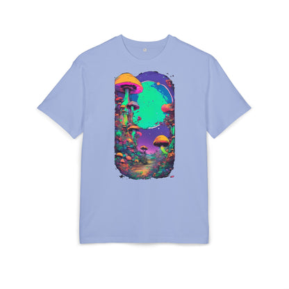 Psychedelic Mushroom Oversize Tee, Unisex Heavyweight Shirt, Bohemian Fashion, Festival Wear, Nature Lover Gift