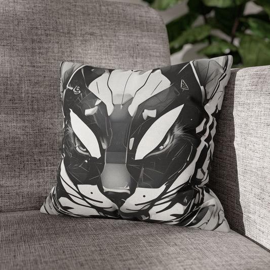 Square Pillowcase with Edgy Cyber Design