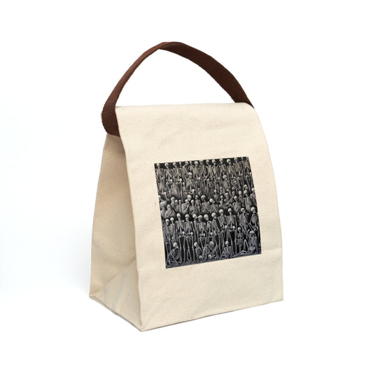 Stylish Canvas Lunch Bag with Strap, Eco-Friendly Tote, Customized Lunch Box, Perfect for School, Office, Picnic