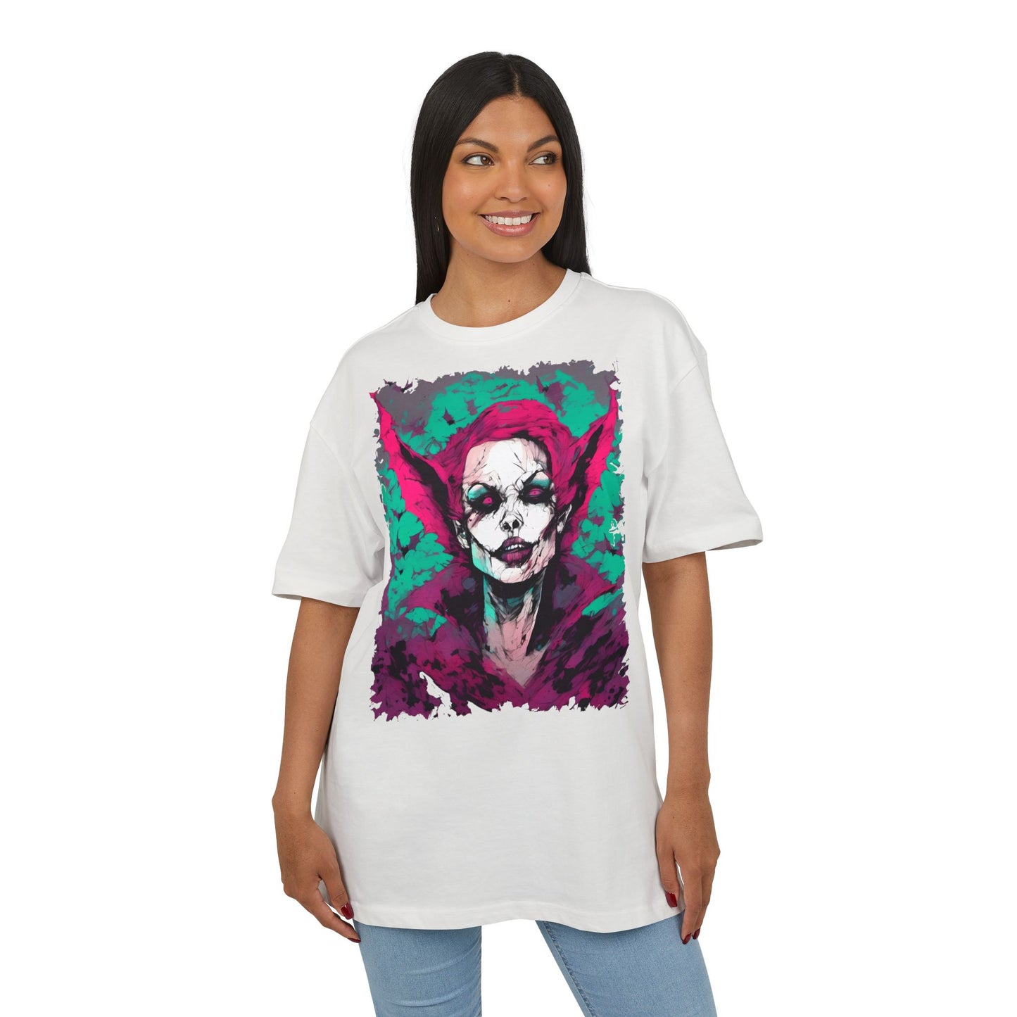 Eerie Portrait Unisex Oversized Tee | Unique Graphic Shirt for Halloween, Gift for Horror Fans, Scary Tee, Alternative Fashion