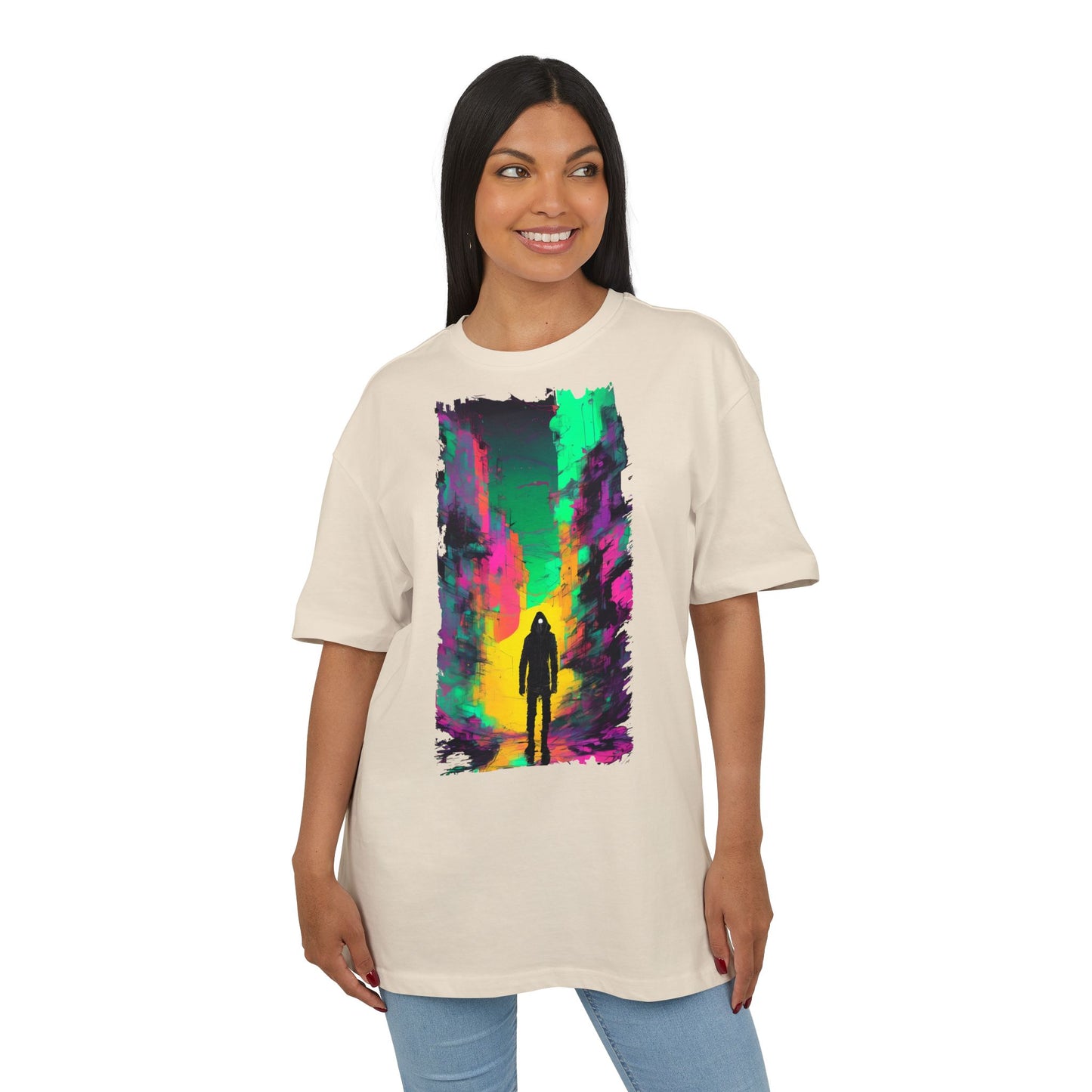Vibrant Nature-Inspired Oversize Tee, Boho Graphic Tee, Unisex T-Shirt for Adventurers, Colorful Casual Wear, Nature Lover Gift