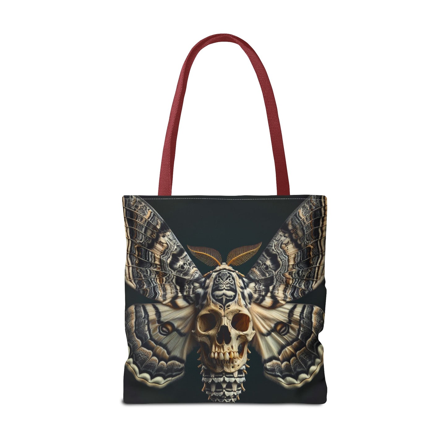 Gothic Skull Moth Tote Bag, Edgy Eco-Friendly Tote, Artsy Shopping Bag, Unique Gift for Halloween, Boho Tote for Nature Lovers