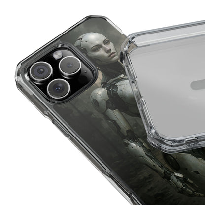 Futuristic Phone Case, Clear Impact Case with Sci-Fi Design, Smartphone Protection, Cyberpunk Aesthetic, Gift for Tech Lovers