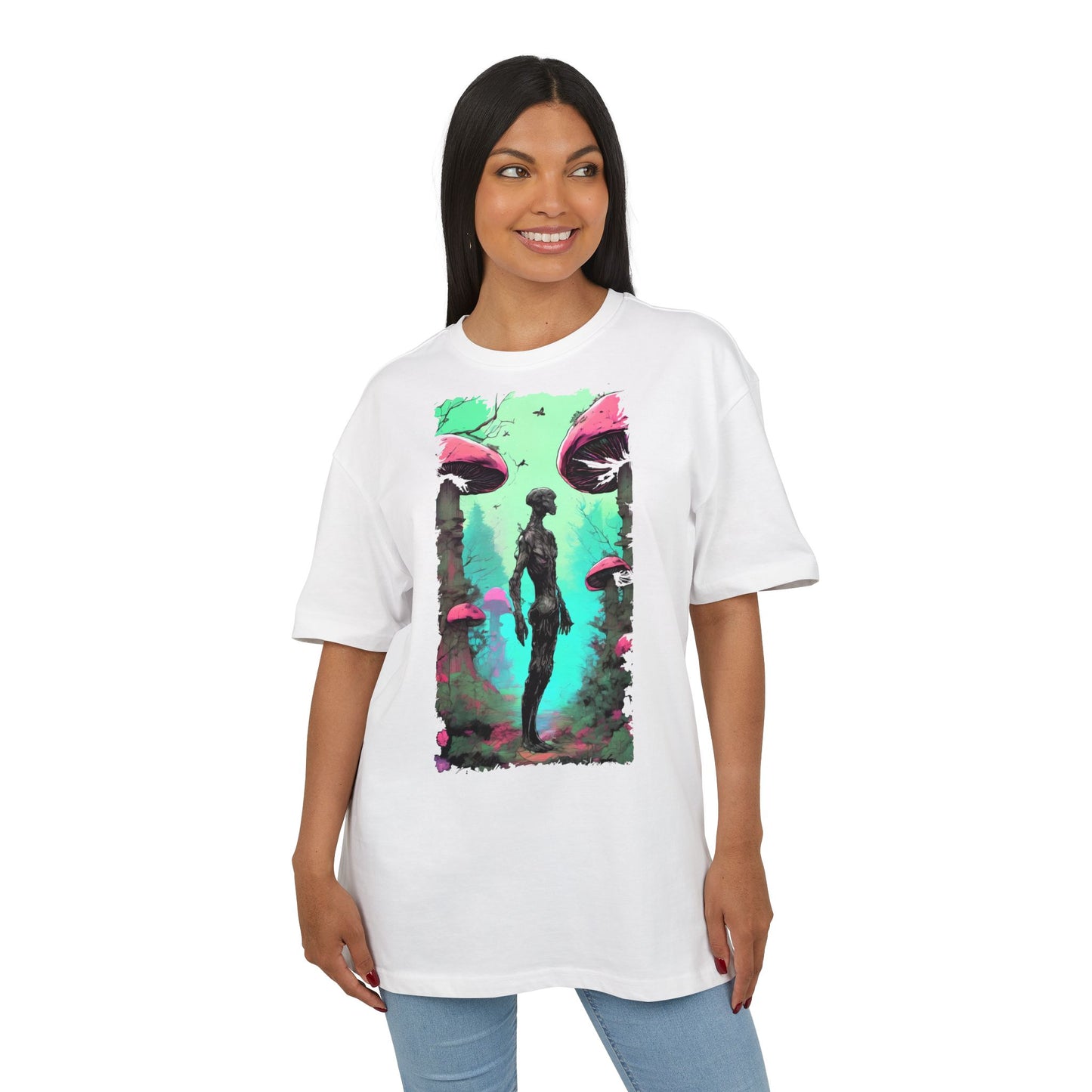 Psychedelic Mushroom Tee, Unisex Oversize Shirt, Trendy Graphic T-shirt, Casual Wear, Festival Attire, Unique Gifts