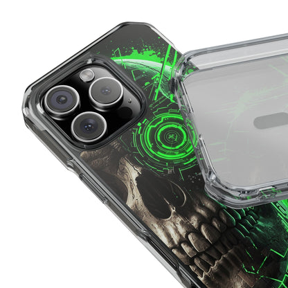 Skull Graphic Phone Case - Magnetic Clear Impact Cases, Skull Design, Unique Phone Protection, Edgy Gift for Tech Lovers