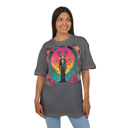 Vibrant Artistic Oversize Tee - Unisex Heavyweight T-Shirt, Bohemian Style, Gift for Art Lovers, Festival Wear, Casual Chic