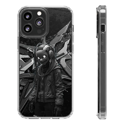 Anime-Inspired Clear Phone Case - Edgy Streetwear Style