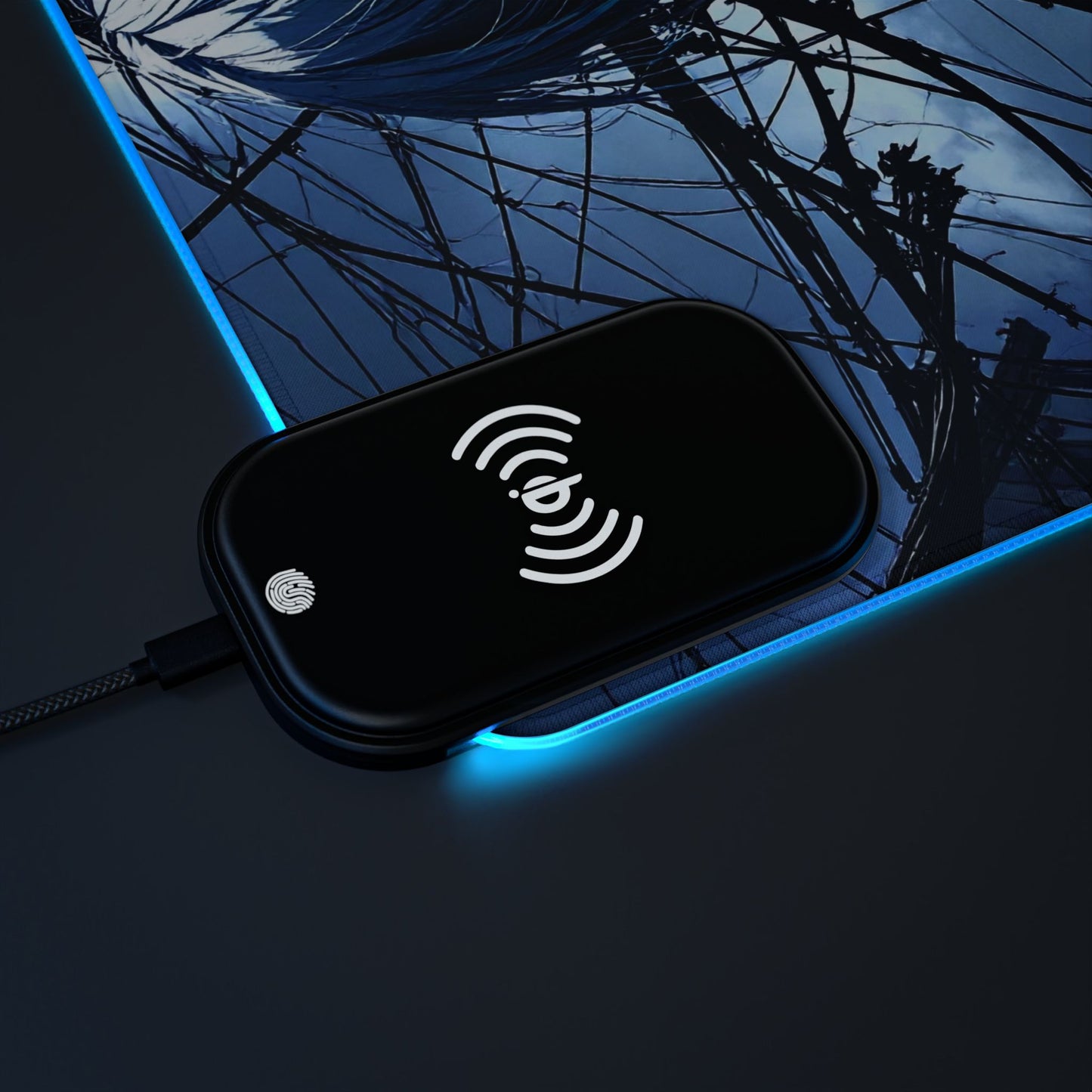 LED Gaming Mouse Pad with Wireless Charging - Futuristic Design for Gamers, Perfect for Home Office, PC Setup, Gaming Desk