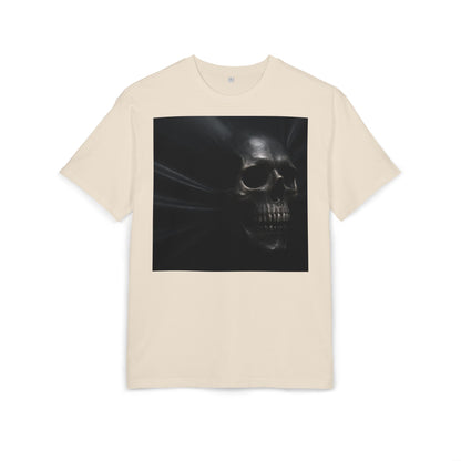 Skull Graphic Oversized Tee - Unisex Heavy Tee for Casual Wear, Street Style, Halloween Attire, Gift for Friends, Unique Art Tee
