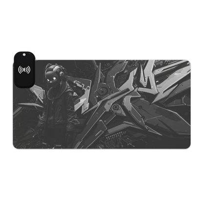 LED Gaming Mouse Pad with Wireless Charging - Cyberpunk Design, Perfect for Gamers