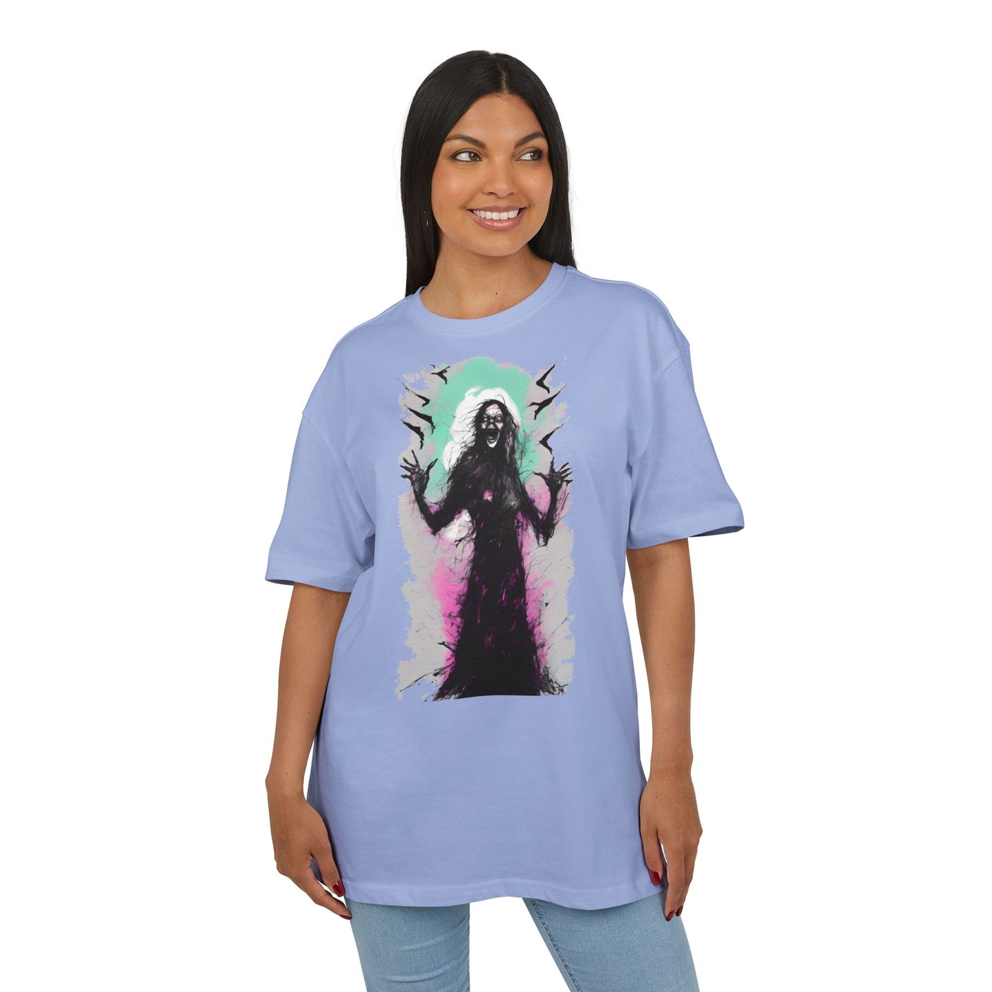 Spooky Witch Oversize Tee - Halloween Shirt, Graphic Tee for Festivals, Trendy Streetwear, Gift for Witch Lovers, Unisex Apparel