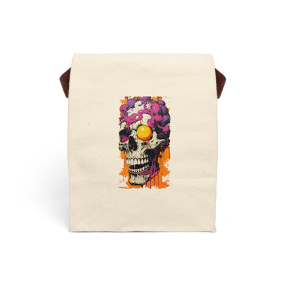 Skull Art Canvas Lunch Bag, Eco-Friendly Snack Bag, Hipster Lunch Tote, Unique School Bag, Gift for Him, Lunch Essentials