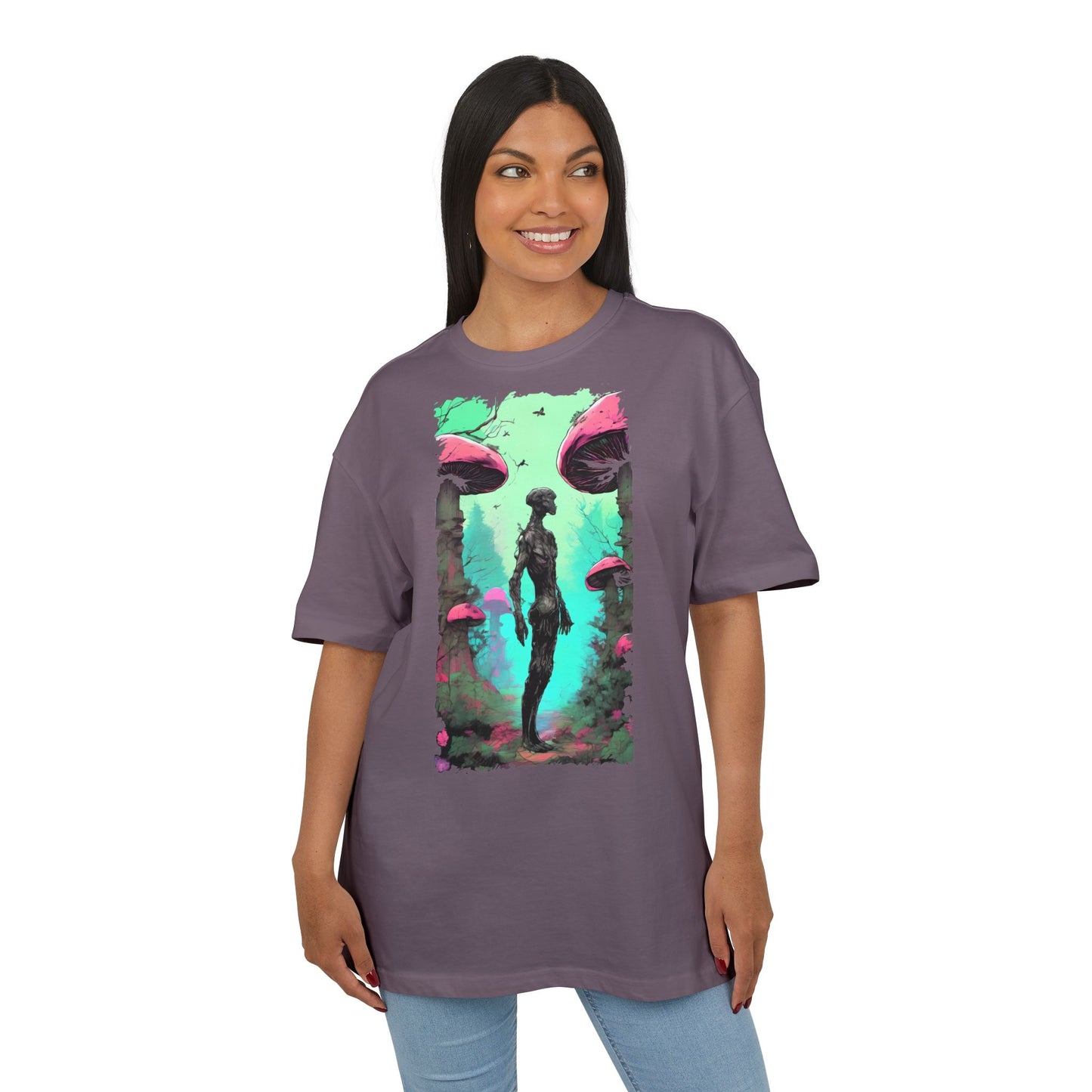 Psychedelic Mushroom Tee, Unisex Oversize Shirt, Trendy Graphic T-shirt, Casual Wear, Festival Attire, Unique Gifts