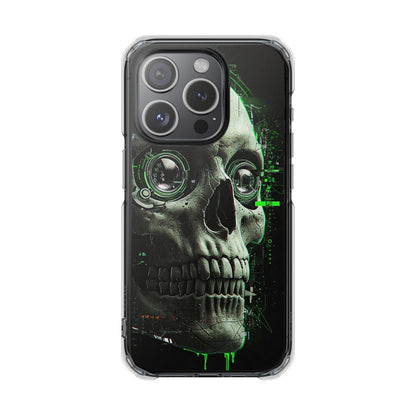 Gothic Skull Phone Case, Cyberpunk Design, Clear Impact Protection, Unique Gift for Him, Halloween Accessories, Tech Lover