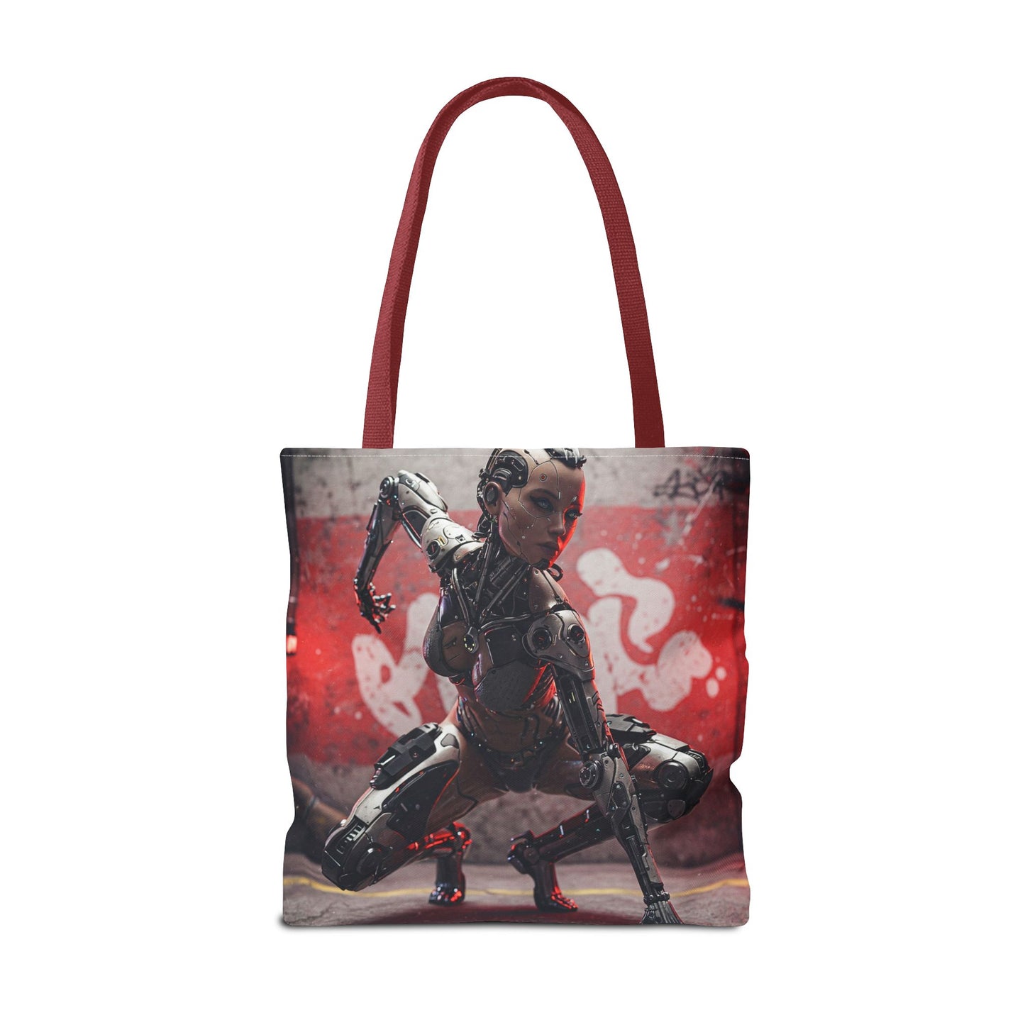 Futuristic Sci-Fi Tote Bag, Stylish Shopping Bag, Cyberpunk Accessory, Gift for Tech Lovers, Artwork Tote, Unique Canvas Bag
