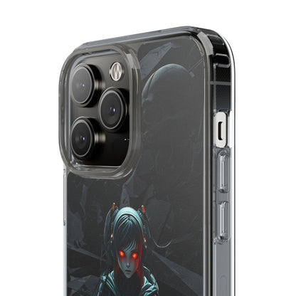 Futuristic Clear Phone Case with Cyberpunk Design - Edgy and Stylish