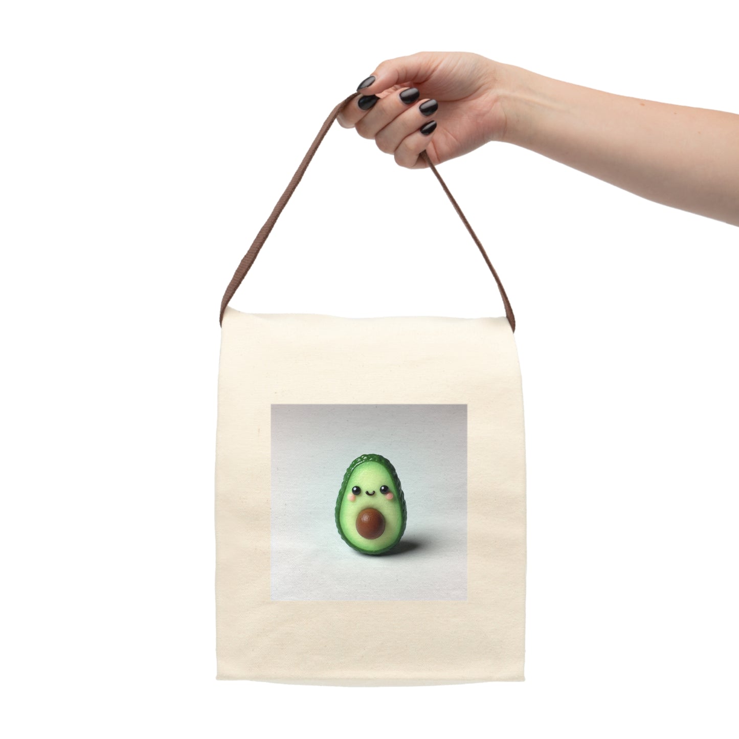 Cute Avocado Canvas Lunch Bag, Eco-Friendly Lunch Tote, School Bag, Kids Snack Holder, Picnic Accessory, Gift for Foodies