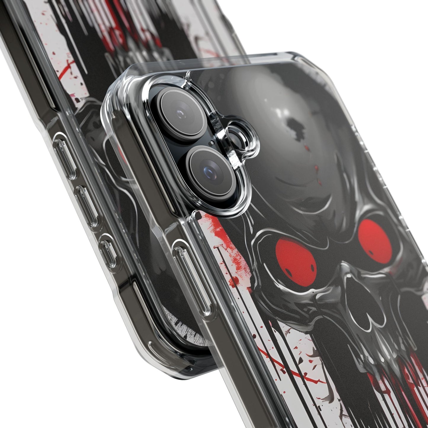 Edgy Skull Design Phone Case, Unique Protective Case, Magnetic Impact Case, Halloween Gift, Skull Lover Accessory