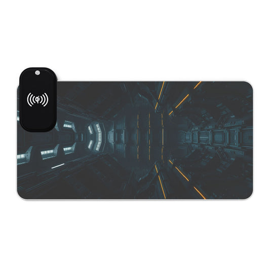 LED Gaming Mouse Pad with Wireless Charging, RGB Desk Accessory for Gamers, Stylish Home Office Decor, Perfect Gift for Tech Lovers